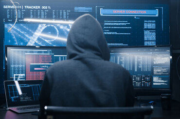 A cybercriminal attacking a system