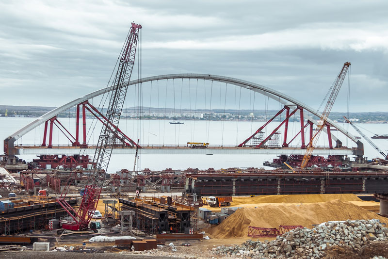 A bridge under construction
